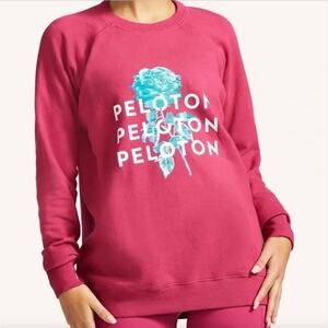 PELOTON NWT Pink & Blue Floral Everyday Sweater CrewneckTop – Medium